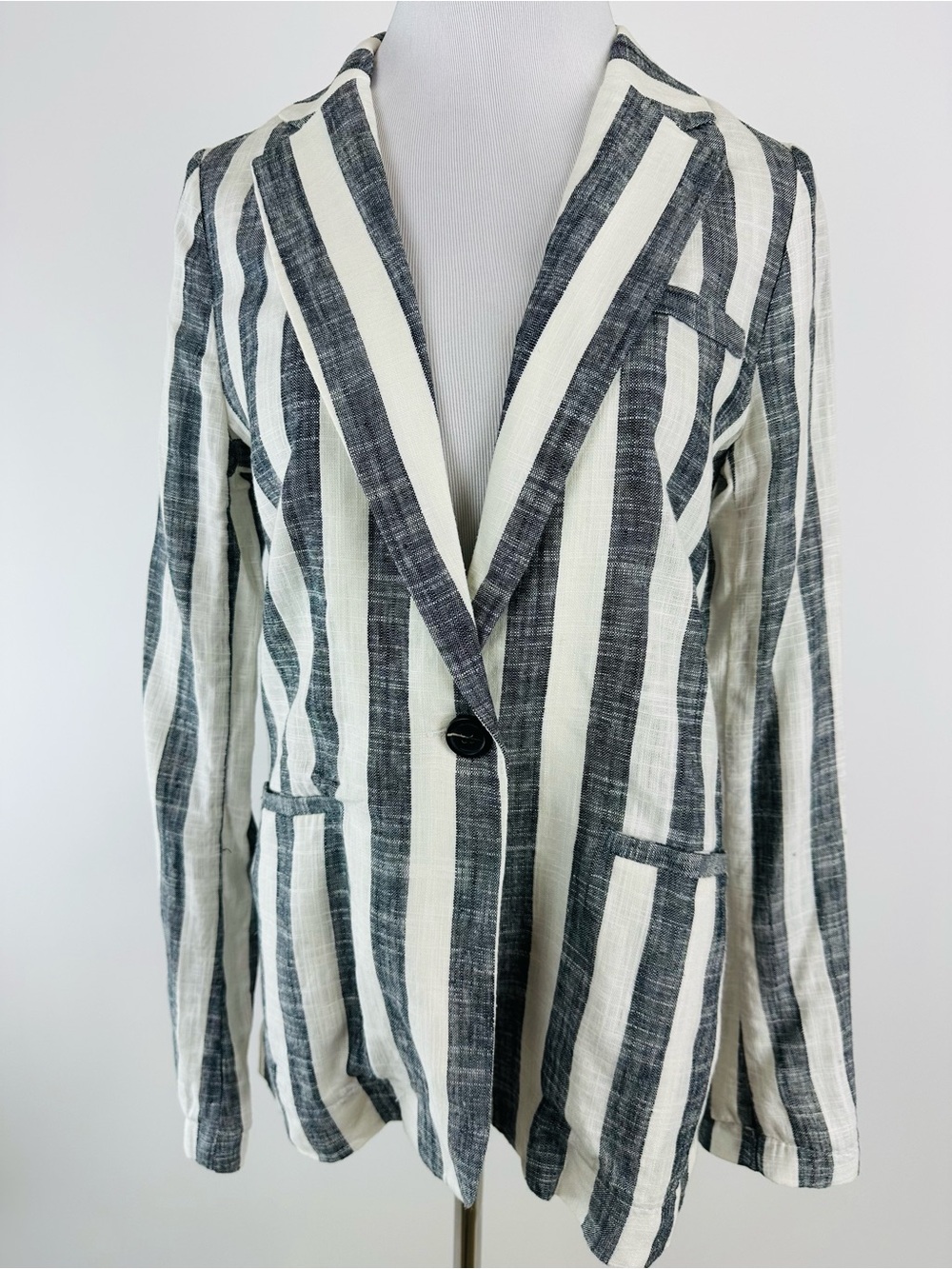 Heartloom Linen Blend Striped Blazer Size XS